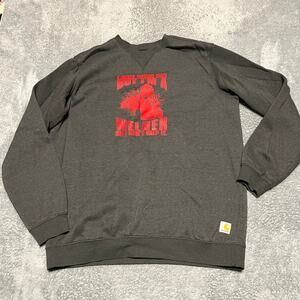 Carhartt Sweatshirt Mens XL Tall Loose Gray Welder Graphic Work